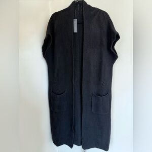 NWT *RARE* 360 Cashmere by Naked Cashmere Ganna Black Textured Knit Cardigan